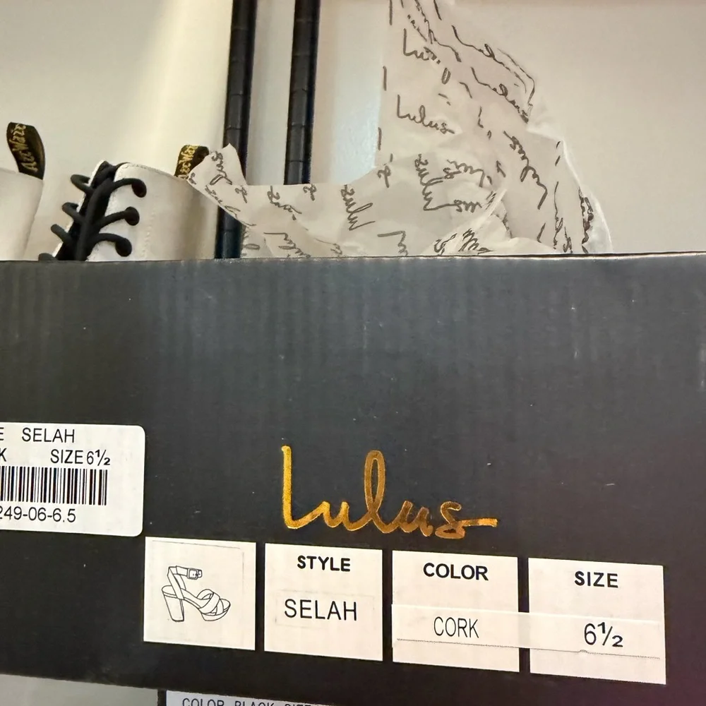 Lulu's Selah Cork Ankle Strap Heels NIB
